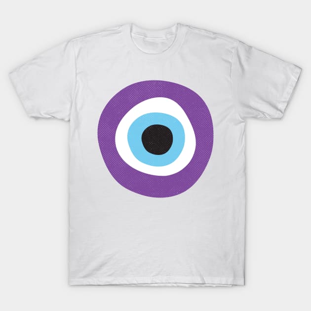 Purple Evil Eye Symbol T-Shirt by Inogitna Designs